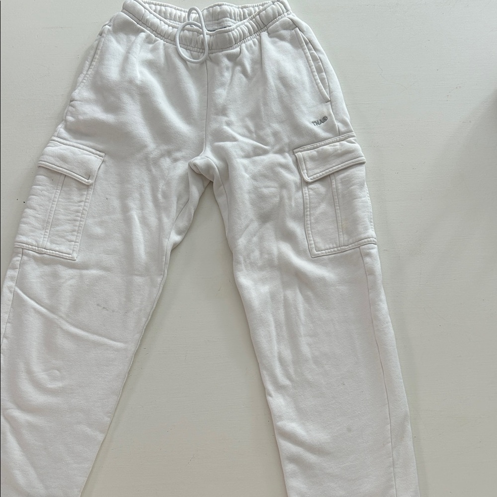 TNA White Cargo Joggers